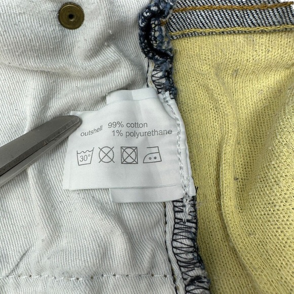 TRIUMPH MOTORCYCLE Jeans Blue Gusseted Double Knee Denim Flap Pockets 36X34 - Picture 16 of 16